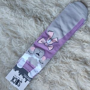 Sock it to Me Gllama-rous LLama Socks Cute Spring Easter Bow Purple